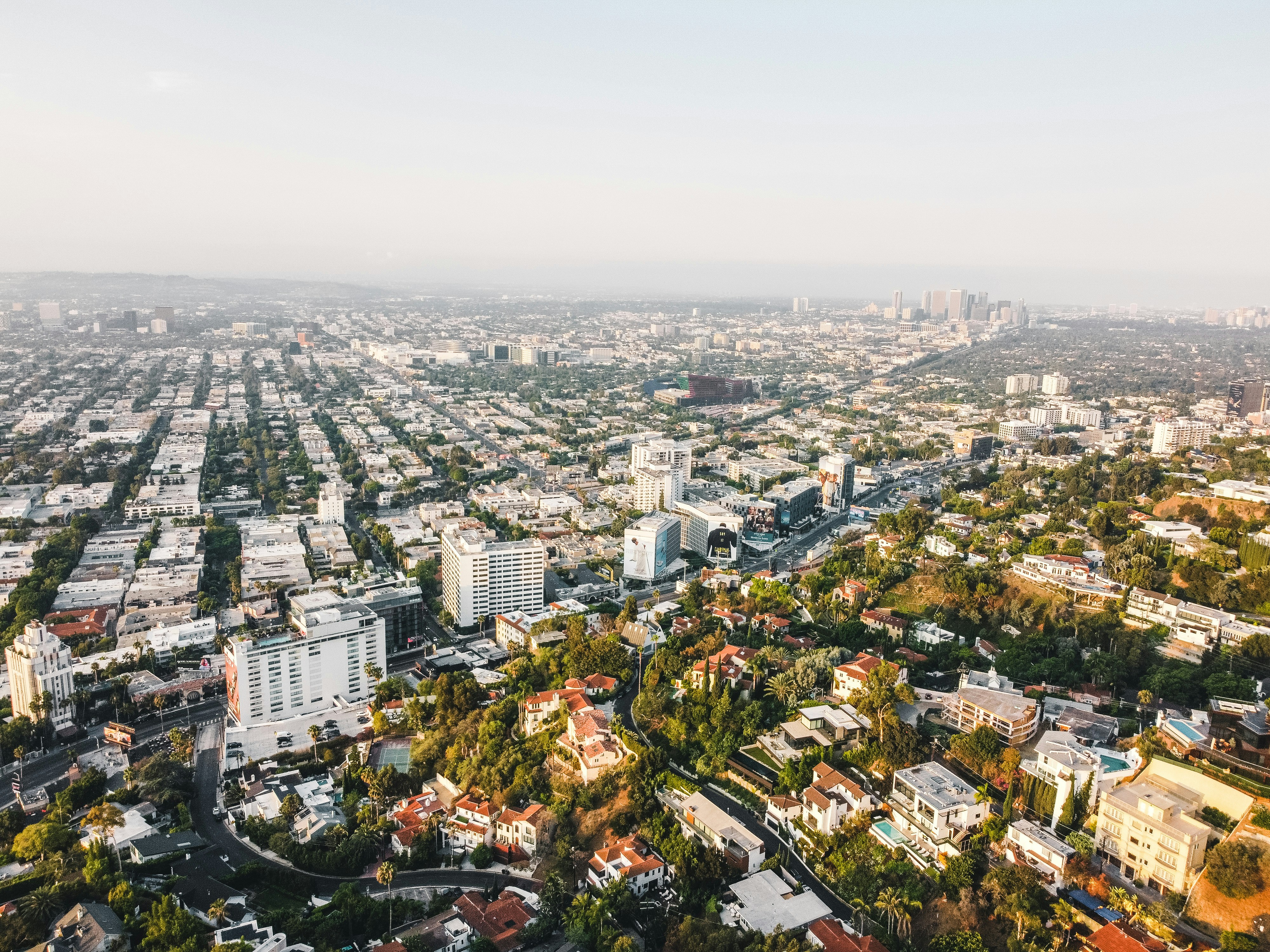 Hollywood Hills Drone sunrise drone shot. ©Ariel blanco